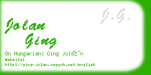 jolan ging business card